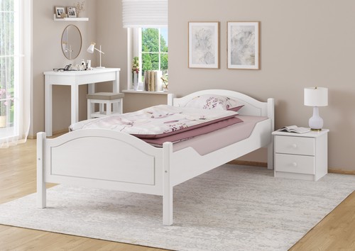 Einzelbett kiefer weiß - einzelbett,