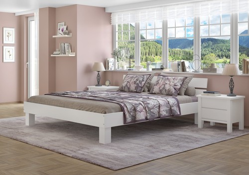 Doppelbett buche waschweiß - doppelbett,