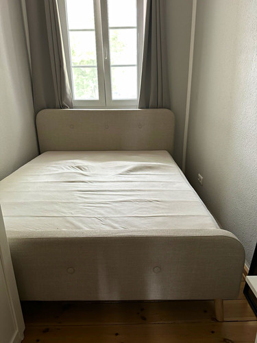 Polsterbettgestell beige - polsterbettgestell,
