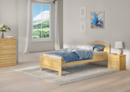 Massivholzbett kiefer natur - kiefer,