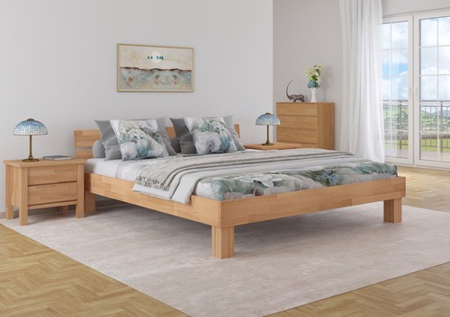 Doppelbett buche natur - buche,