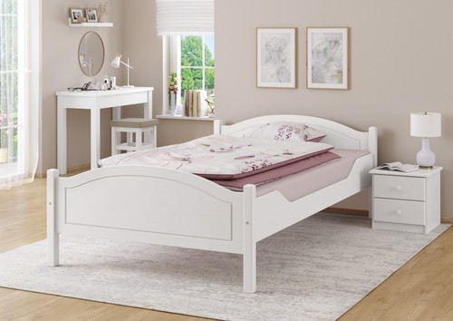 Einzelbett kiefer weiß - einzelbett,