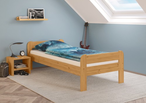 Einzelbett 90x200 kiefer - einzelbett,
