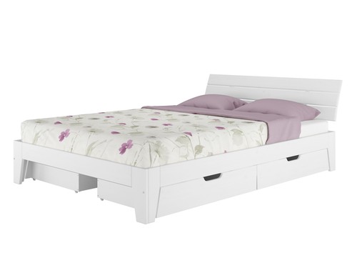 Weißes zeitloses doppelbett - weißes,