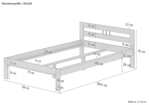 Holzbett kiefer natur - holzbett,