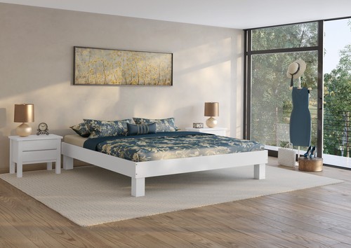 Waschweißes doppelbett - waschweißes,